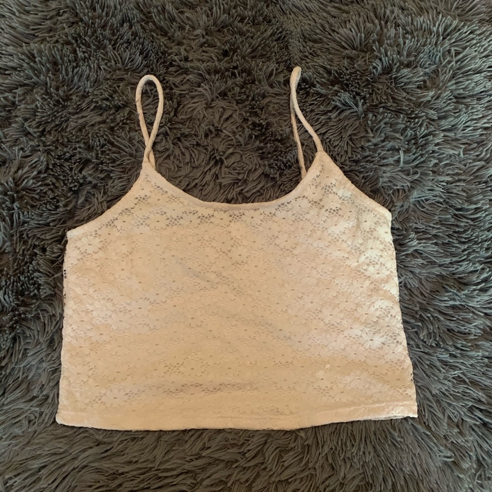 Light pink/white floral crop top